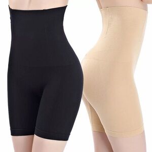 Shapewear high waisted mid thigh black nude